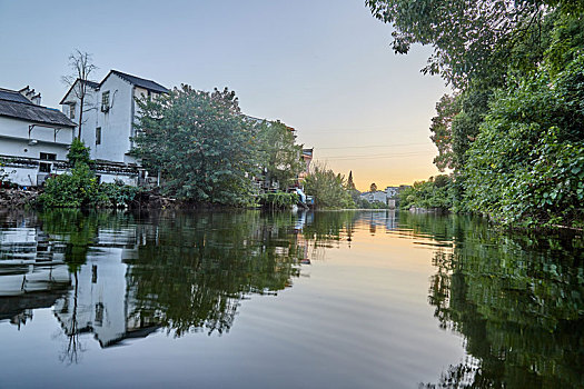 长沙市夏季望城区靖港古镇,小汉口,历史文化村风景