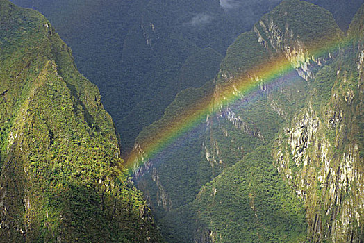 彩虹,上方,透明,悬崖,塔,高处,马丘比丘,秘鲁