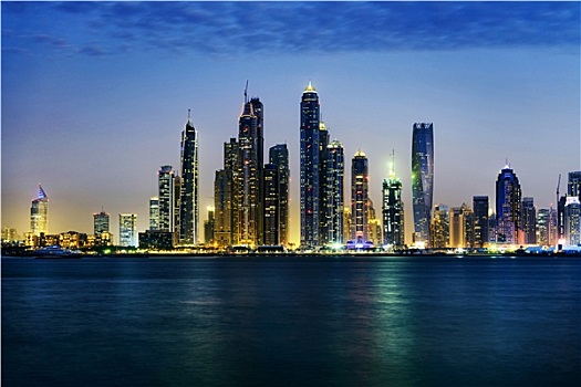 迪拜,码头,黎明