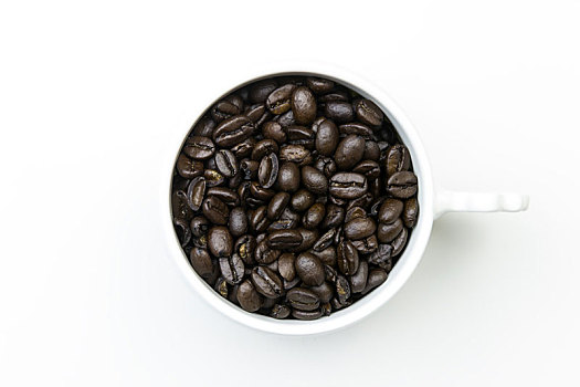 咖啡杯,咖啡豆