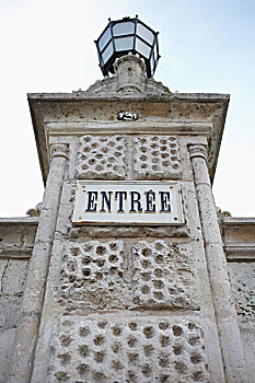 入口符号,柱,市政厅,新奥尔良,中心地区,法国