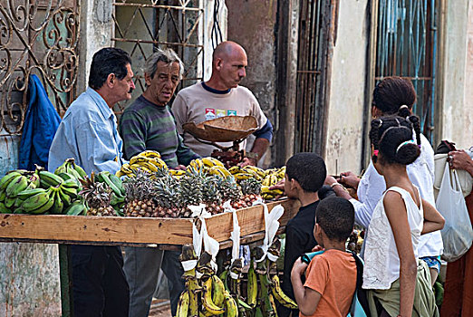 街边市场,货摊,销售,水果,后街,哈瓦那旧城