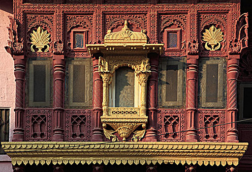 印度,拉贾斯坦邦,传统建筑,特写,老,房子