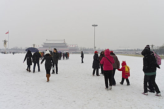 天安门广场,冬天,北京,中国