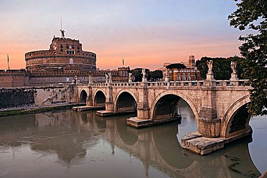 意大利,罗马,桥,上方,河,台伯河