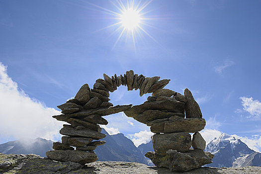 石头,建筑,山脉,恩格达恩,瑞士
