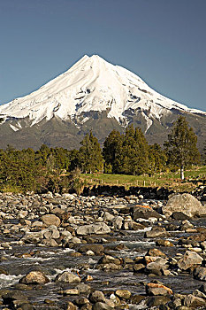 河,山,塔拉纳基,北岛,新西兰