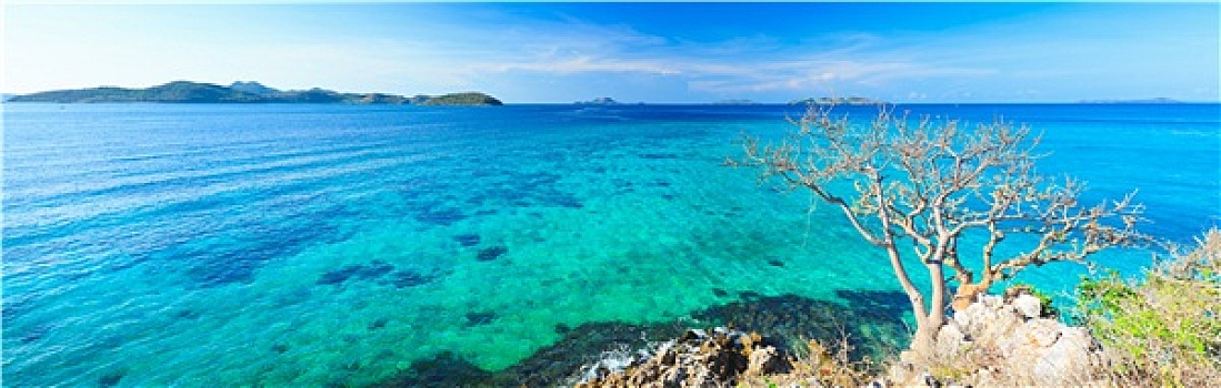 热带,泻湖,全景