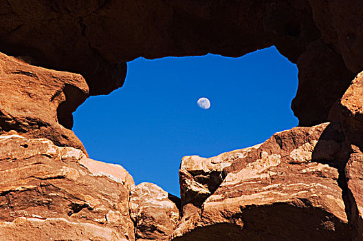 暹罗,相似,岩石构造,月亮,国家地标,科罗拉多,春天,美国