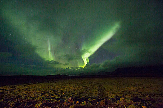 冰岛,极地,亮光,绿色,星空,云
