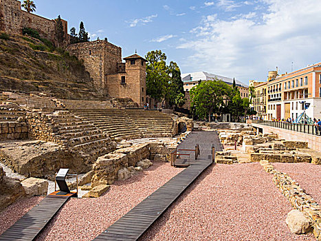 罗马剧场,马拉加,马拉加省,安达卢西亚,西班牙,欧洲