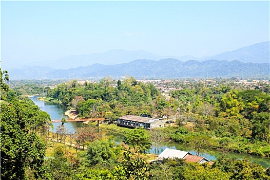 风景,歌曲,河,万荣,老挝