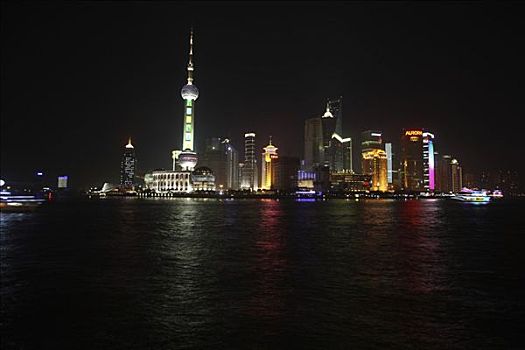 浦东,夜景,上海,中国,亚洲