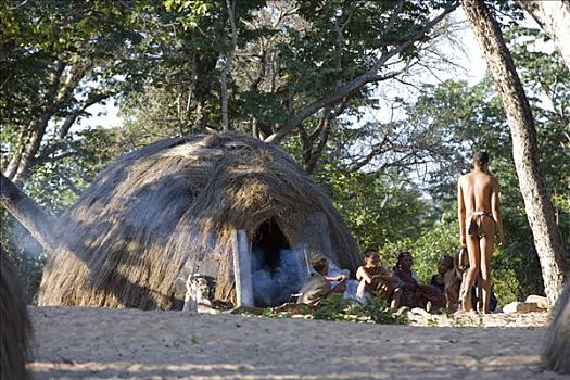 纳米比亚,丛林原住民,村民,户外,蔽护,乡村