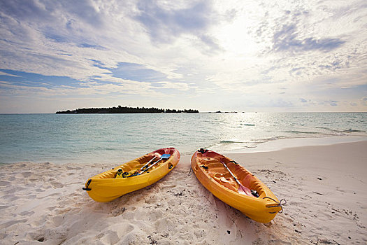海洋,皮划艇,海滩,胜地,南马累环礁,马尔代夫
