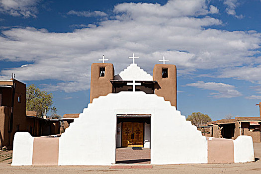 教堂,陶斯普韦布洛,新墨西哥,美国