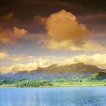 夏威夷,考艾岛,海洋