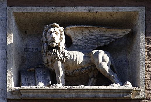 雕塑,狮子,靠近,道路,罗马,意大利,欧洲