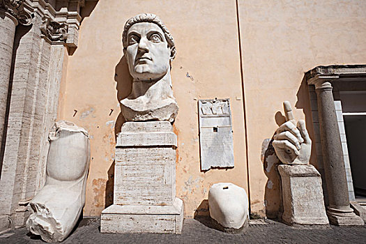 意大利,罗马,首府,卡匹多利尼博物馆,残留,皇帝,雕塑