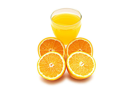 橘子,果汁,隔绝,白色背景