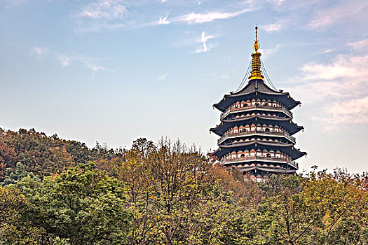 杭州西湖景区雷峰塔