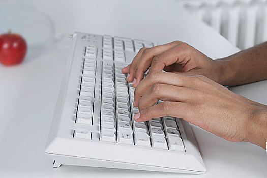 女人,打字,键盘