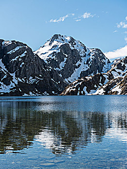 湖,锥形,山,艾斯派林山国家公园,地区,西海岸,南部地区,新西兰,大洋洲
