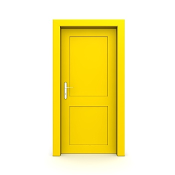 闭合,一个,黄色,门