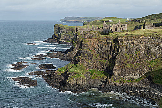 城堡,大西洋,海岸,安特里姆郡,北爱尔兰,英国,欧洲