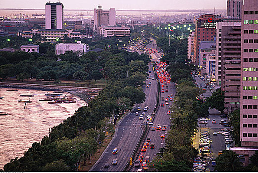 俯视,城市,大道,菲律宾