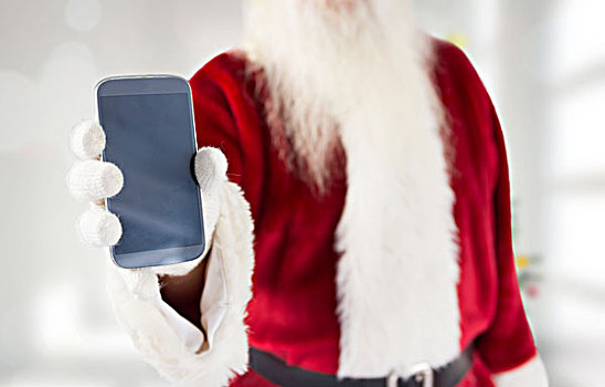 圣诞老人,展示,智能手机