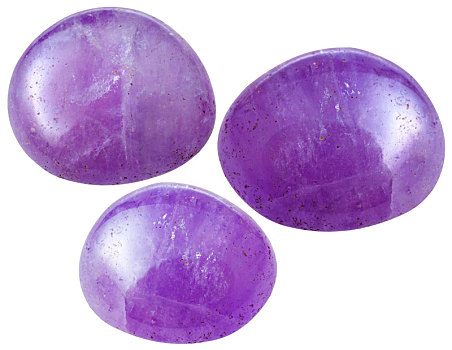三个,紫水晶,宝石,隔绝,白色背景