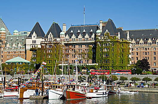 船,节日,费尔蒙特,皇后酒店,维多利亚,不列颠哥伦比亚省,加拿大