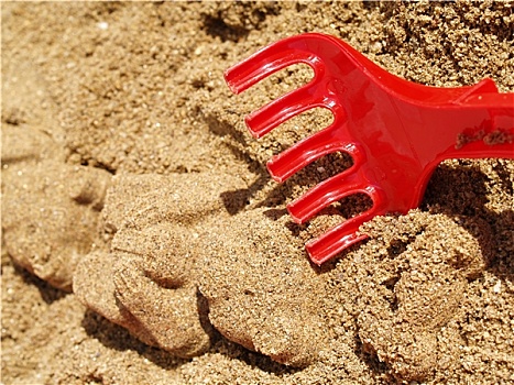 红色,玩具,沙子