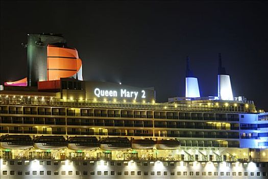 乘客,游船,玛丽女王二世号,游轮,中心,德国