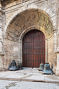 入口,16世纪,大教堂,旧金山,哈瓦那,古巴