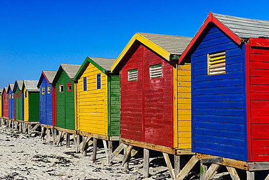 彩色,海滨别墅,靠近,开普敦,西海角,南非,非洲