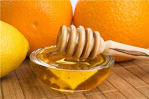 新鲜,蜂蜜,柠檬,橙色,水果