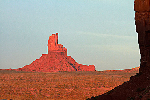 犹他,亚利桑那,边界,纳瓦霍部落,纪念碑谷,迟,开灯,大,印第安,岩石构造