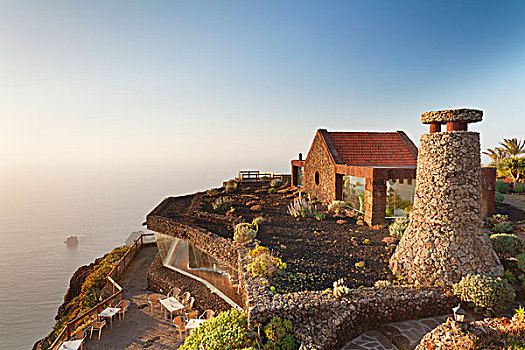 眺台,岩石,风景,餐馆,设计,建筑师,加纳利群岛,西班牙,欧洲