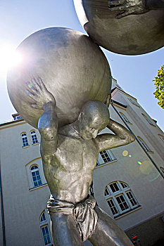 塑像,雕塑,峰会,博登湖区,康士坦茨湖,巴伐利亚,德国,欧洲
