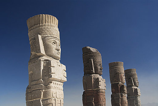 墨西哥,伊达尔戈,图拉,考古,托尔特克文明,遗址,男像柱,战士,雕塑
