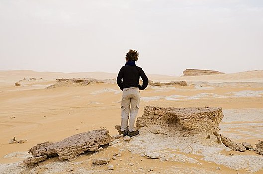 远足者,沙子,海洋,埃及
