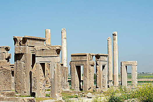 大门,柱子,住宅,宫殿,阿帕达纳宫,古老,皇家,波斯波利斯,伊朗,亚洲
