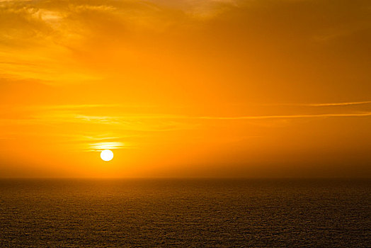 日落,上方,海洋,哥伦比亚,南美