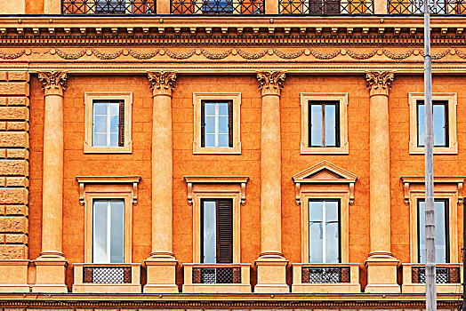 橙色,建筑,柱子,罗马,意大利