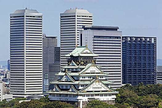 日本,本州,关西,大阪,城堡,高层建筑