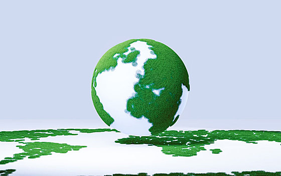 绿色星球低碳环保,立体地球模型