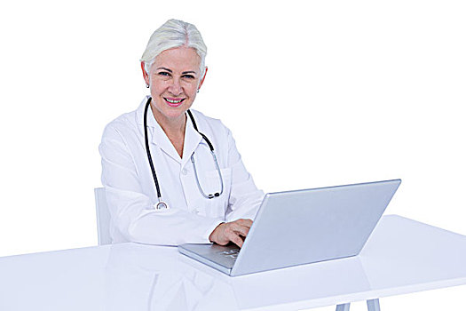 医生,工作,笔记本电脑,白人,显示屏