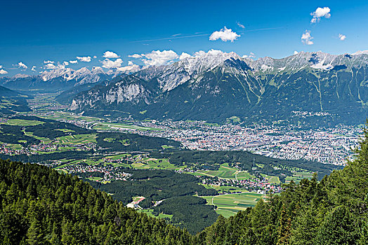 风景,北方,链子,阿尔卑斯山,因斯布鲁克,提洛尔,奥地利,欧洲